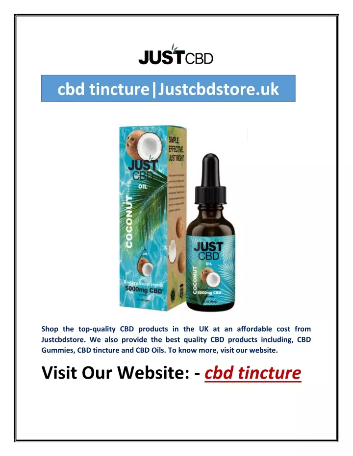 cbd tincture justcbdstore uk