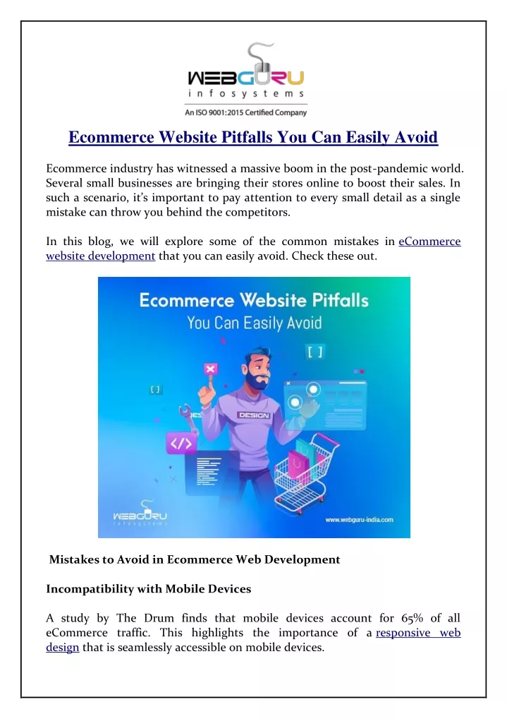 ecommerce website pitfalls you can easily avoid