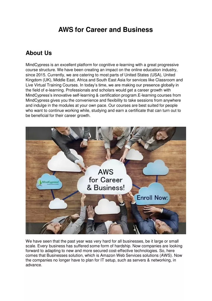 aws for career and business about us