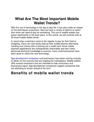 what are the most important mobile wallet trends