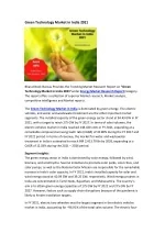 Green Technology Market in India 2021 - slide 1