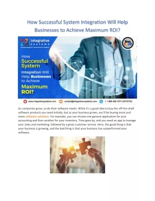 how successful system integration will help