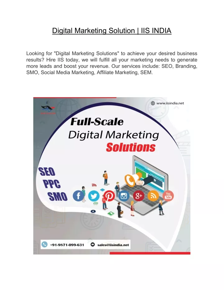 digital marketing solution iis india