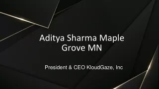 Aditya Sharma Maple Grove MN | President & CEO KloudGaze, Inc