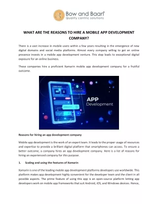 What are the reasons to hire a mobile app development company?