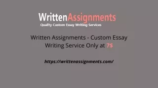 Written Assignments - Custom Essay Writing Service Only at 7$