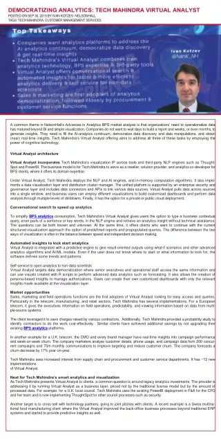 democratizing analytics tech mahindra virtual