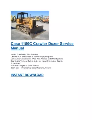 case 1150c crawler dozer service manual instant