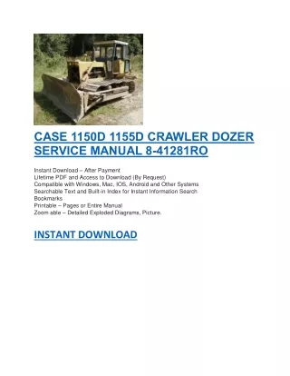 case 1150d 1155d crawler dozer service manual