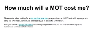how much will a mot cost me