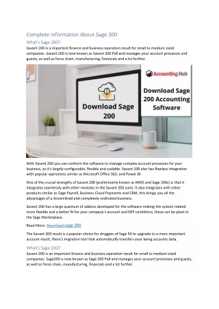 complete information about sage 200