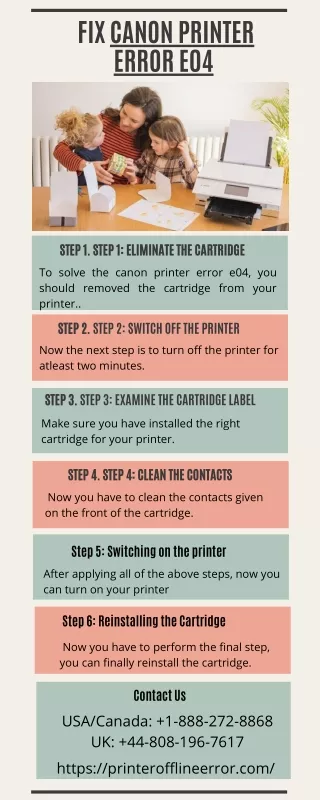 Steps To Fix Canon Printer Error E04