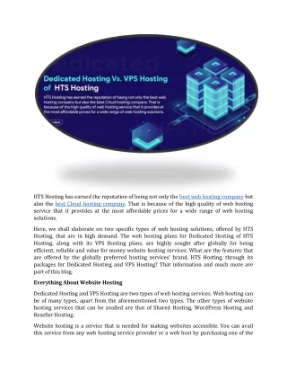 hts hosting has earned the reputation of being