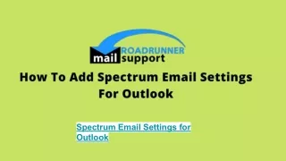 Spectrum Email Settings for Outlook