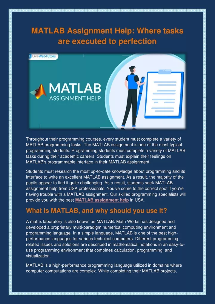 matlab assignment help where tasks are executed