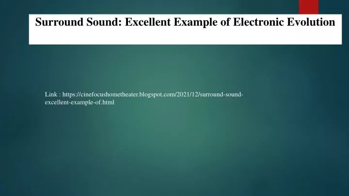 surround sound excellent example of electronic evolution