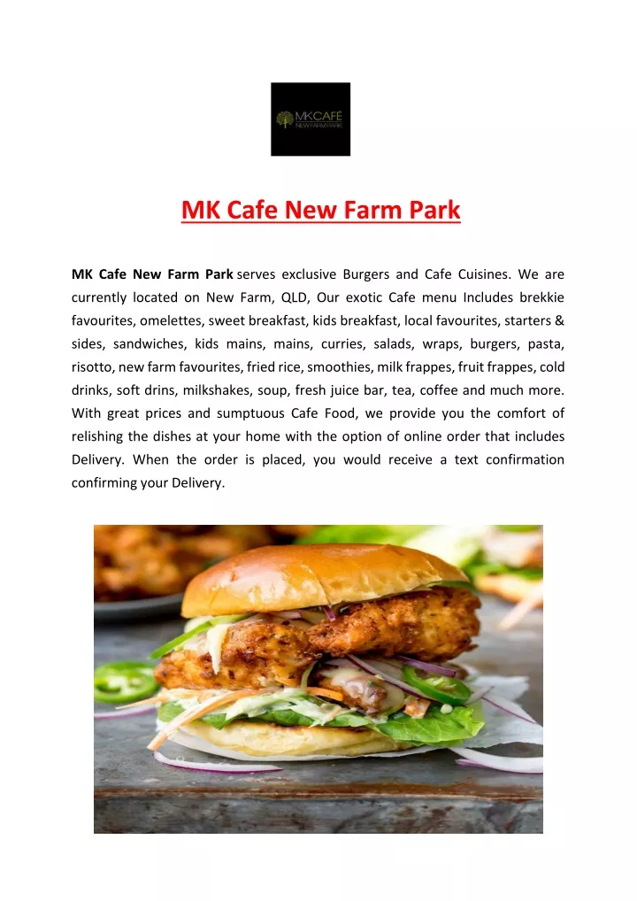 mk cafe new farm park mk cafe new farm park