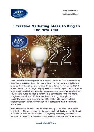 5 Creative Marketing Ideas To Ring In The New Year