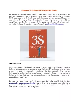 reasons to follow self motivation books