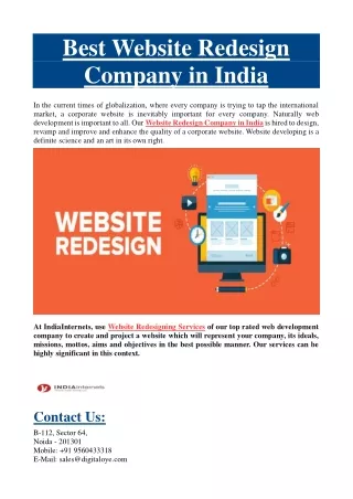 Website Redesign Company in India