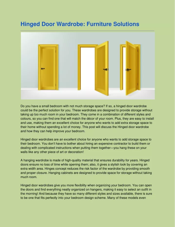 hinged door wardrobe furniture solutions