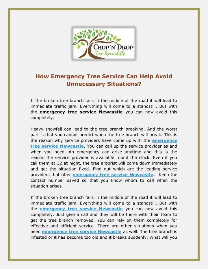 how emergency tree service can help avoid