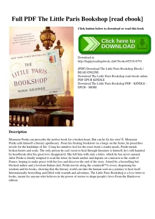 Full PDF The Little Paris Bookshop [read ebook]