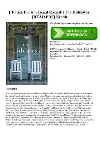 [[F.r.e.e D.o.w.n.l.o.a.d R.e.a.d]] The Hideaway [READ PDF] Kindle
