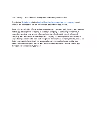 title leading it and software development company