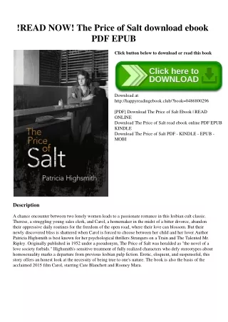 !READ NOW! The Price of Salt download ebook PDF EPUB