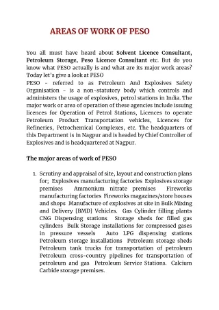 Peso License Consultant , Petroleum Storage
