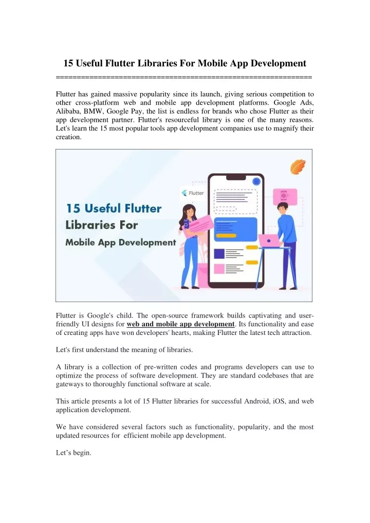 15 useful flutter libraries for mobile