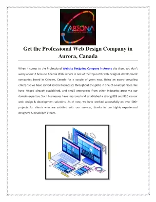 get the professional web design company in aurora