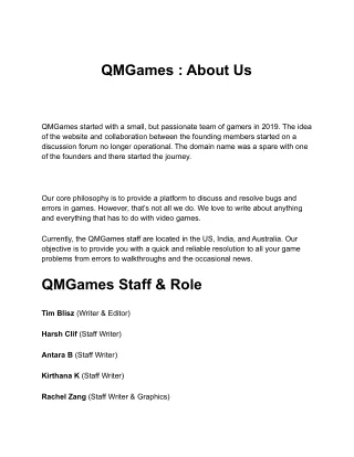 QMGames _ About Us