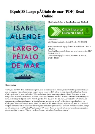 [Epub]$$ Largo pÃ©talo de mar (PDF) Read Online