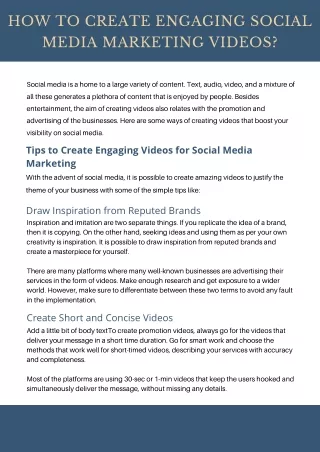 How to Create Engaging Social Media Marketing Videos