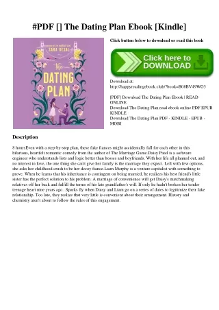 #PDF [Download] The Dating Plan Ebook [Kindle]