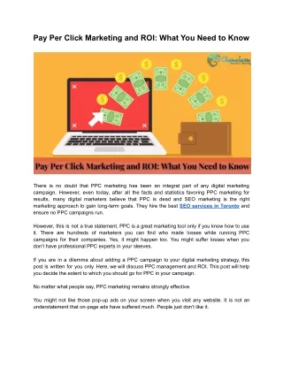 Pay Per Click Marketing and ROI: What You Need to Know