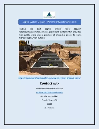 septic system design paramountwastewater com