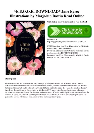 ^E.B.O.O.K. DOWNLOAD# Jane Eyre Illustrations by Marjolein Bastin Read Online