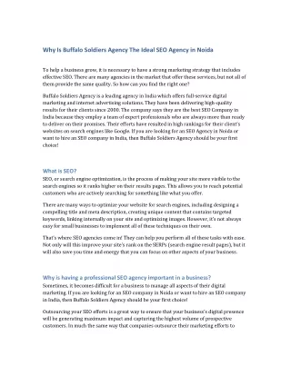 BUFFALO SOLDIERS BEST SEO COMPANY IN INDIA
