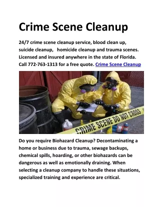 Crime Scene Cleanu