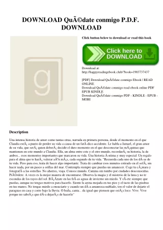 DOWNLOAD QuÃ©date conmigo P.D.F. DOWNLOAD