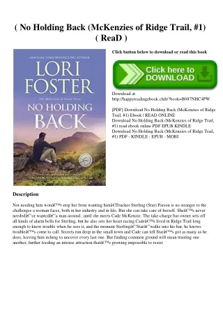 (B.O.O.K.$ No Holding Back (McKenzies of Ridge Trail  #1) ( ReaD )