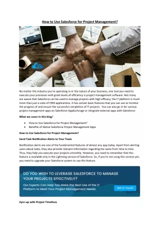 how to use salesforce for project management