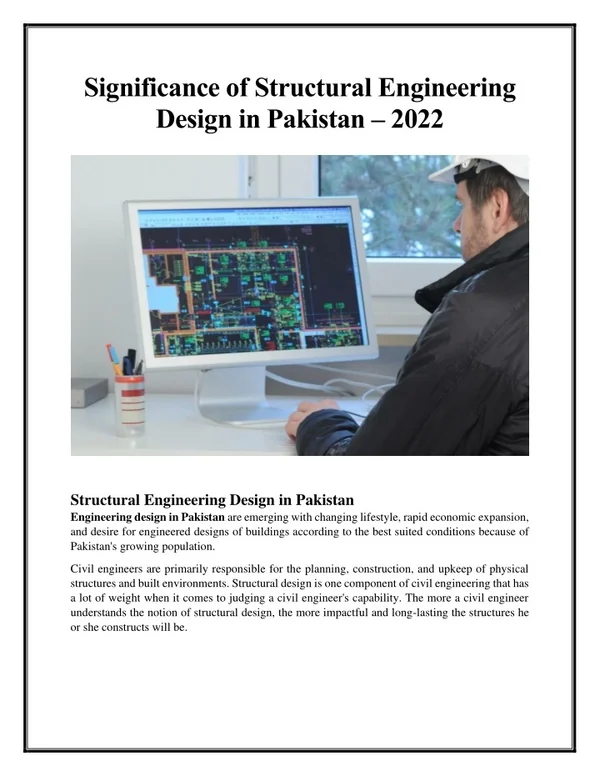 PPT - Significance of Structural Engineering Design in Pakistan – 2022 ...