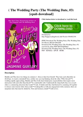 (E.B.O.O.K. DOWNLOAD^ The Wedding Party (The Wedding Date  #3) {epub download}