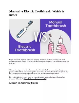 Manual vs Electric Toothbrush: Which is better