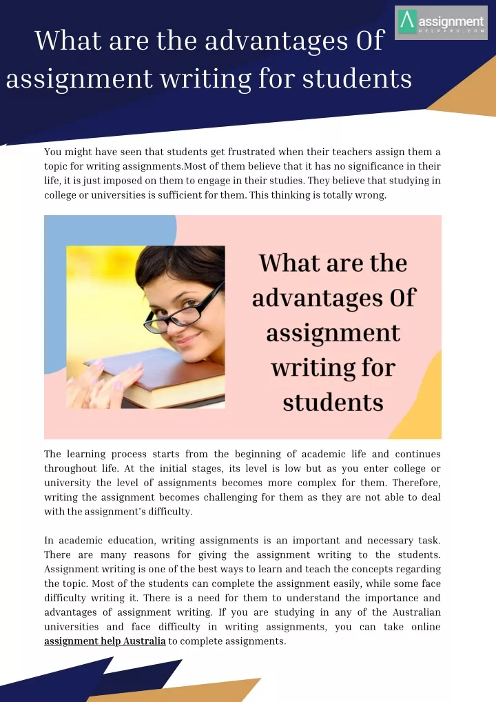 what are the advantages of assignment