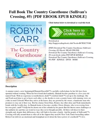 Full Book The Country Guesthouse (Sullivan's Crossing  #5) {PDF EBOOK EPUB KINDLE}